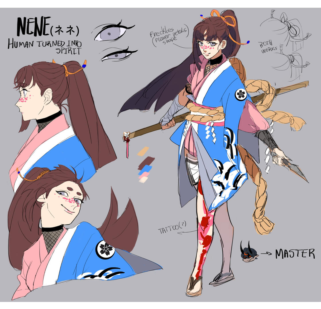 Character design sheet for Nene